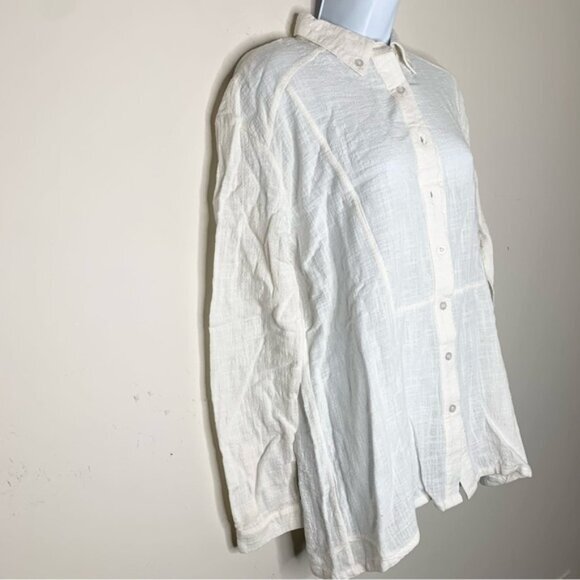FREE PEOPLE One Teaspoon Women's Button Down Shirt Gauze Poplin Cotton White XS - Picture 16 of 16
